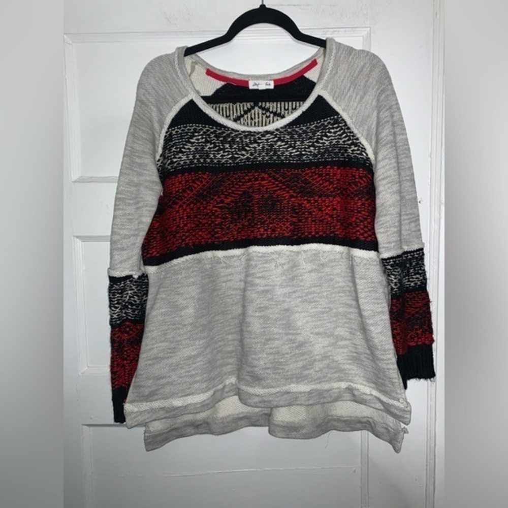 Skylar and fade red, black and gray‎ women’s sweater size medium